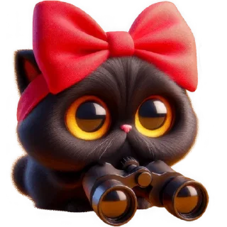 Telegram sticker 👁 Чёрная киса @Nyasticks