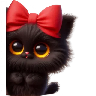 Telegram sticker 👀 Чёрная киса @Nyasticks