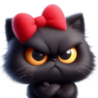 Video sticker 😒 Чёрная киса @Nyasticks