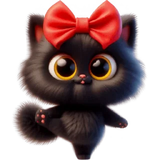 Telegram sticker 💃 Чёрная киса @Nyasticks