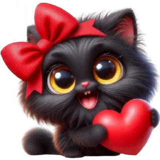 Sticker ❤️ Чёрная киса @Nyasticks