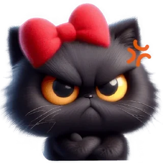 Telegram sticker 🤬 Чёрная киса @Nyasticks