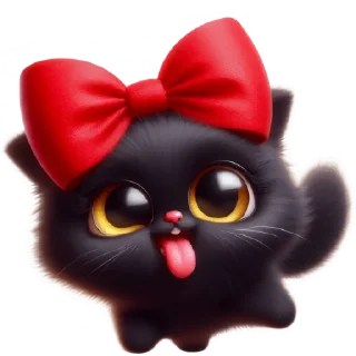 Telegram sticker 😋 Чёрная киса @Nyasticks
